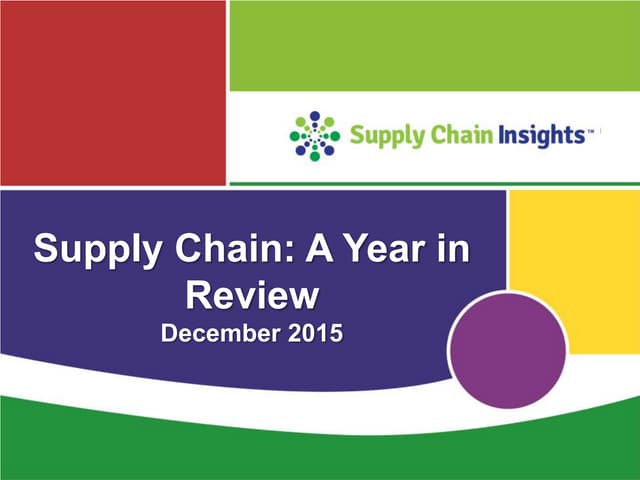 Supply Chain insights Year in Review - 2015 - Slide deck from webinar