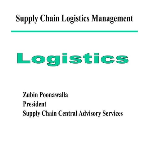Supply Chain Logistics Management