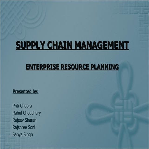 Supply chain management