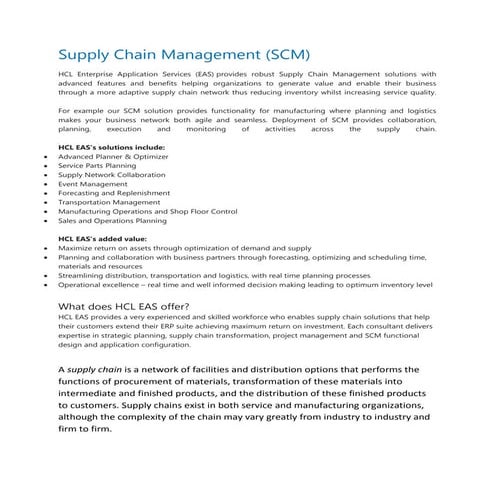 Supply chain management