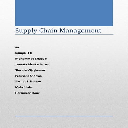 Supply Chain Management