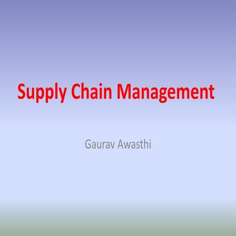 Supply chain management