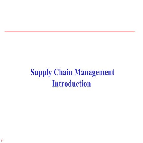 Supply chain management