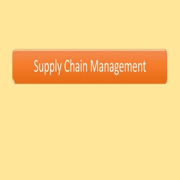 Supply chain management
