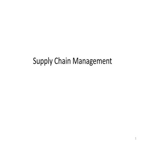 Supply chain management