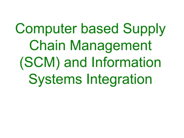 Supply Chain Management in Business Technology