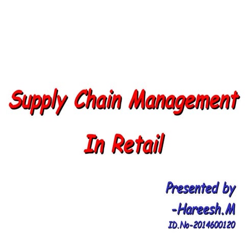 Supply chain management presentation