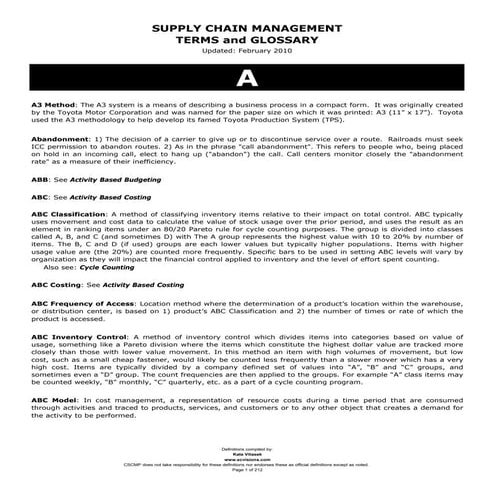 Supply chain management-Terms & Glossary