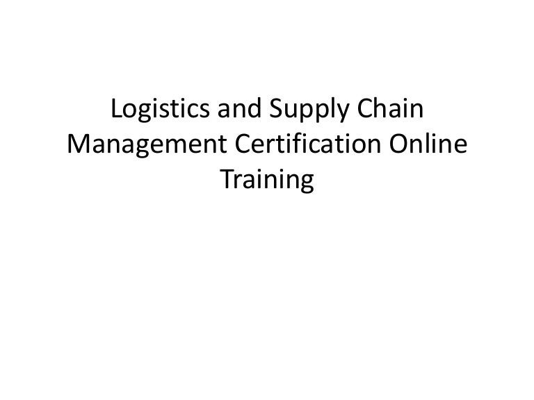 Supply chain management certification online training