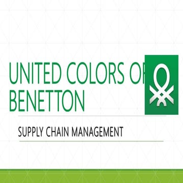 Supply chain management of united colors of benetton