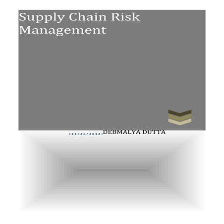 Supply Chain Risk Management