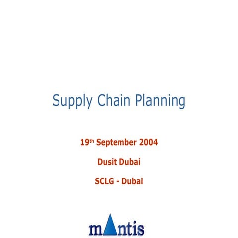 Supply Chain Planning