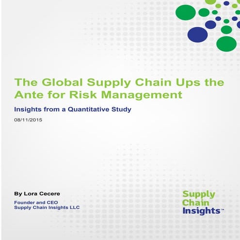 The Global Supply Chain Ups the Ante for Risk Management