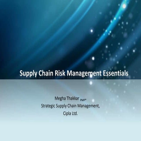 Supply chain risk management 