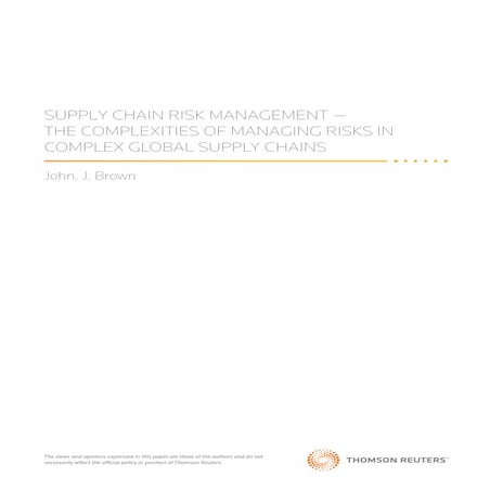 SUPPLY CHAIN RISK MANAGEMENT
