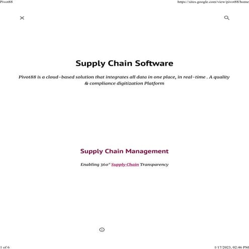 Pivot88 Supply Chain Software | PDF
