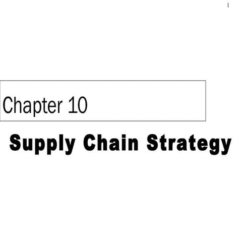 Supply chain strategy