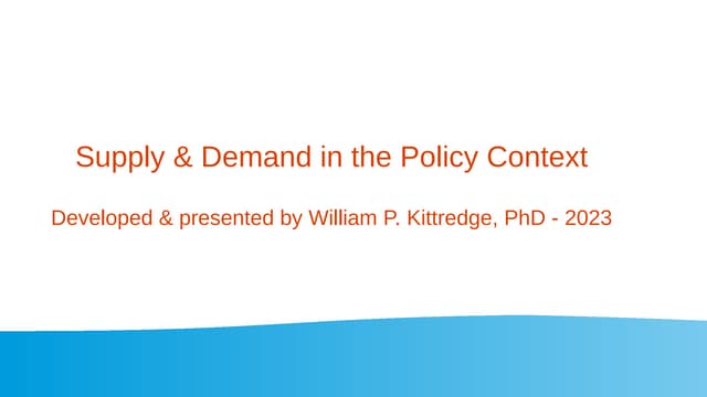 Supply & Demand in the Policy Context | PPT