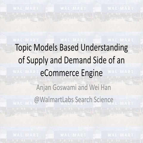 Topic Models Based Understanding of Supply and Demand Side of an eCommerce Engine 