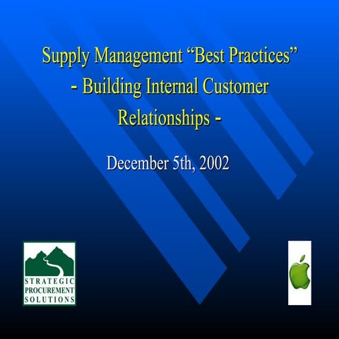 Supply Management “Best Practices