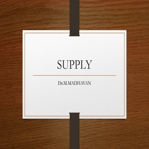 Supply theory