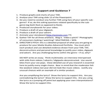 Support and guidance 7