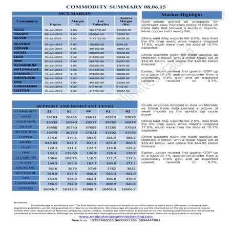 Daily Report Commodities