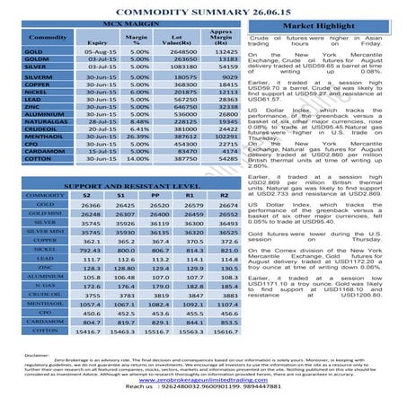 Daily Report Commodities