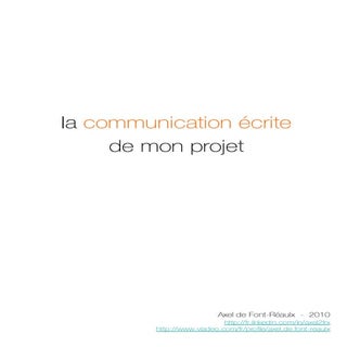 la communication écrite de mon proj...