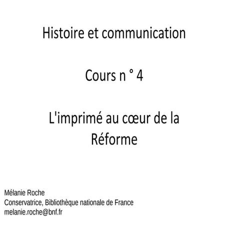Mélanie Roche cours L1 Histoire et communication : L'imprimé au coeur de la R...