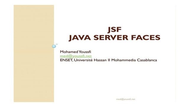 Support de Cours JSF2 Première partie Intégration avec Spring