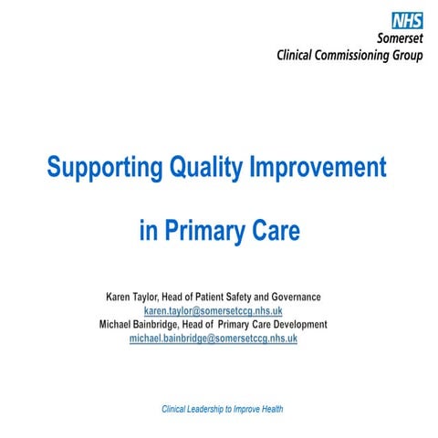 Impact and celebration event - supporting quality improvement in primary care...