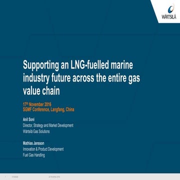 Supporting an lng fuelled marine industry future across the entire gas value ...