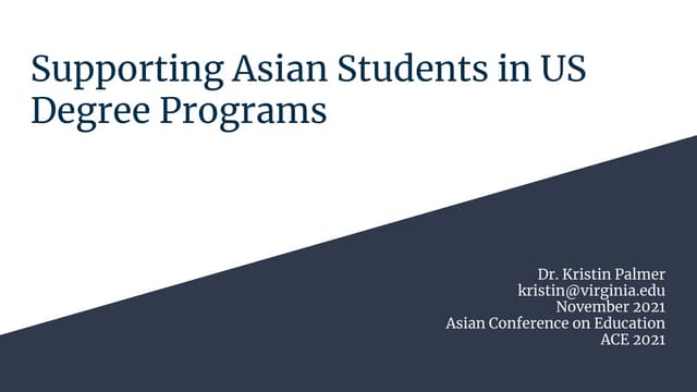 Supporting Asian Students in US Degree Programs