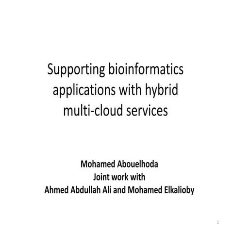 Supporting bioinformatics applications with hybrid multi-cloud services