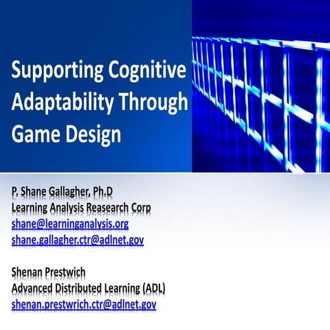 Supporting cognitive adaptability through game design working 100412