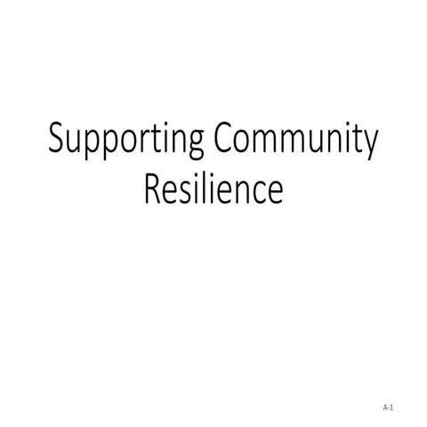 Supporting community resilience (public)