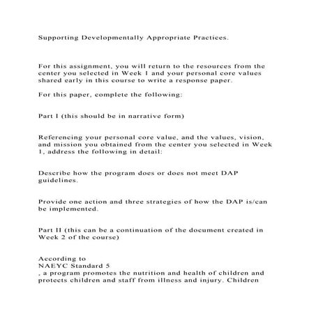 Supporting Developmentally Appropriate Practices.For this as.docx