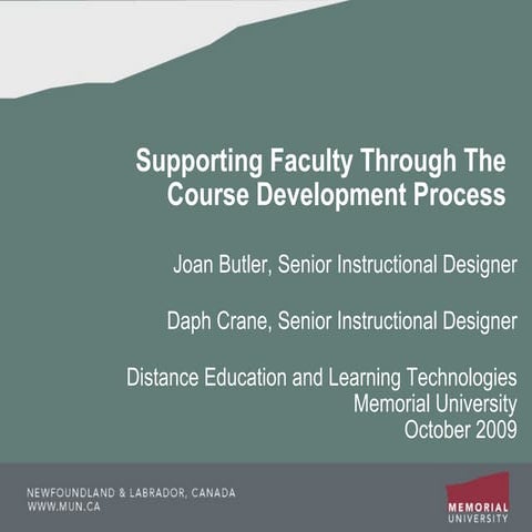 Supporting Faculty Through The Course Development Process