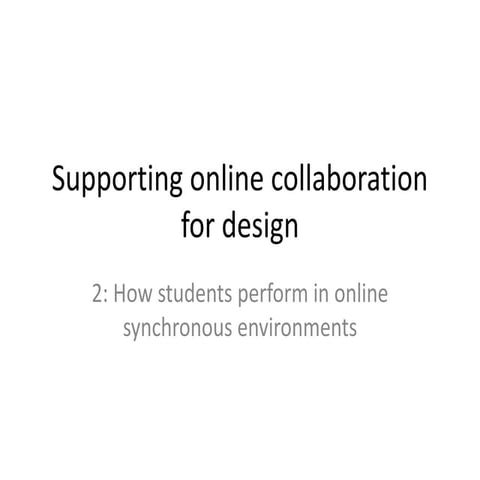 Supporting online collaboration for design pt 2