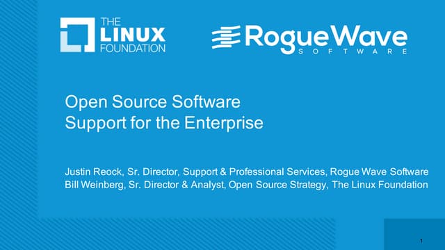 Open source software support for the enterprise
