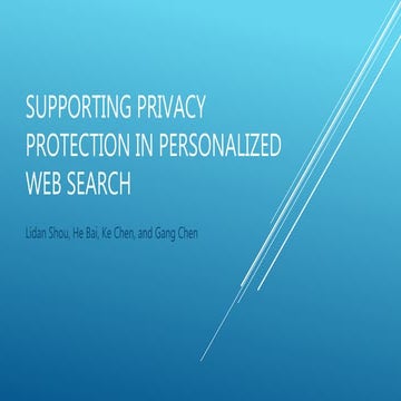 Supporting privacy protection in personalized web search