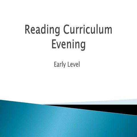 Supporting reading at early level in P1