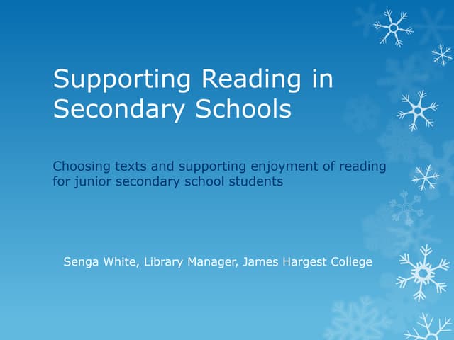 Supporting reading in secondary sch...