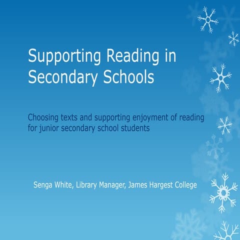 Supporting reading in secondary schools