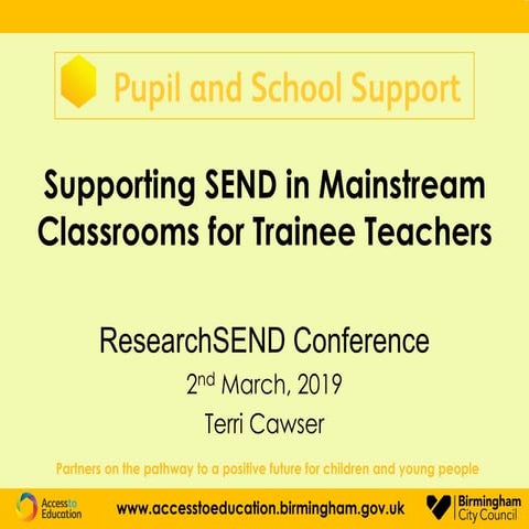 Supporting SEND in Mainstream Classrooms for Trainee Teachers