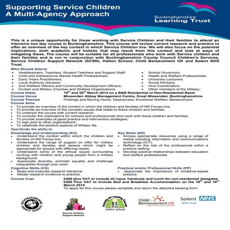 Supporting service children   a multi-agency approach