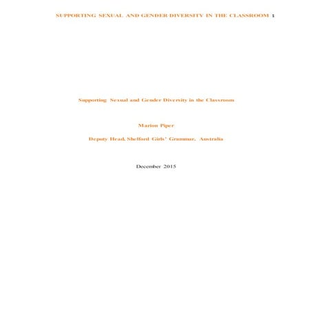 Supporting sexual and gender diversity in the classroom