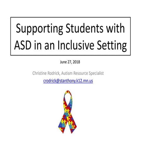 Supporting students with asd in an inclusive setting with resource ...