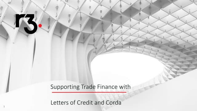 Supporting trade finance with letters of credit on corda